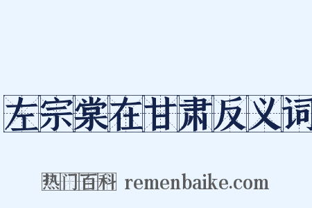 左宗棠在甘肃反义词是什么意思的图片